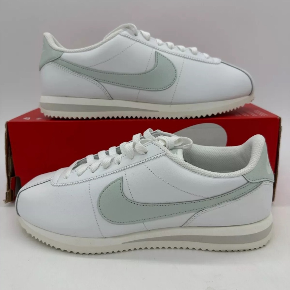 Nike Cortez Women's Sizes White Mint Green Leather Athletic Shoes DN1791 106